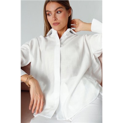 7236 Рубашка базовая белая