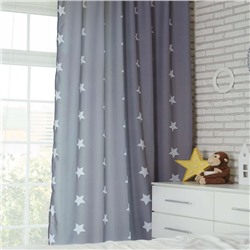 Комплект штор "Этель" Grey stars 145*260 см-2 шт, 100% п/э, 140 г/м2