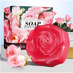 Мыло для лица и тела в виде цветка с РОЗОЙ Sadoer Natural Rose Oil Soap, 100 гр.