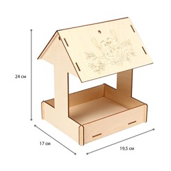 Kopмушка для птиц «Домик с птичкой», 24 × 19,5 × 17 см, Greengo