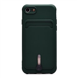 Чехол-накладка - SC304 с картхолдером для "Apple iPhone 7/iPhone 8/iPhone SE 2020" (dark green) (208662)