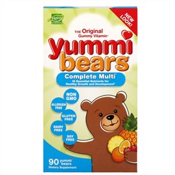 Hero Nutritional Products, Yummi Bears, мультивитаминный комплекс, натуральные вкусы клубники, апельсина и ананаса, 90 вкусных жевательных мишек