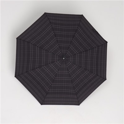 Зонт автоматический «Клетка», 3 сложения, 8 спиц, R = 51 см, цвет серый