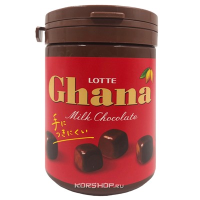 Молочный шоколад Ghana Lotte (в банке), Япония, 118 г Акция