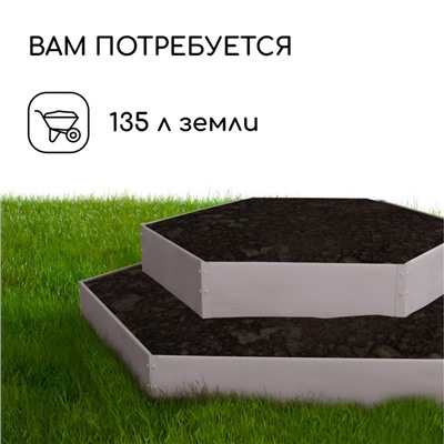 Клумба оцинкованная, 2 яруса, d = 60–100 см, h = 30 см, серая, Greengo