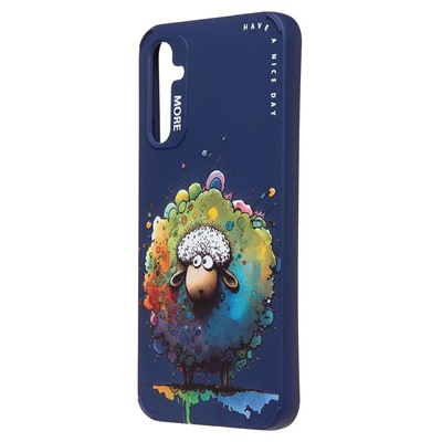 Чехол-накладка - SC335 для "Samsung Galaxy A34"  (овечка) (dark blue) (227134)