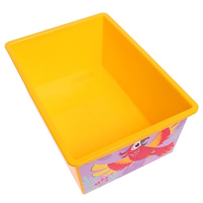 Ящик для игрушек, с крышкой, «Веселый зоопарк», объём 30 л, цвет жёлтый