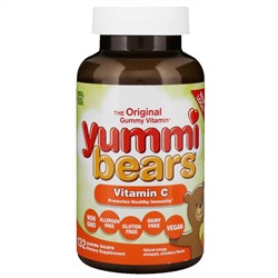 Hero Nutritional Products, Yummi Bears, витамин С, натуральный апельсин, ананас, клубника, 132 мишки Yummi