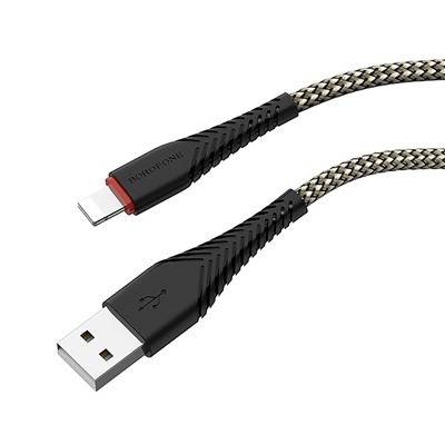 Кабель USB - Apple lightning Borofone BX25 Powerful  100см 2,4A  (black)