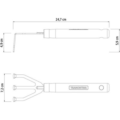 Рыхлитель, длина 24,7 см, 3 зубцов, деревянная ручка, Tramontina