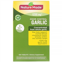 Nature Made, Odor Control, Garlic, 1,250 mg, 100 Tablets