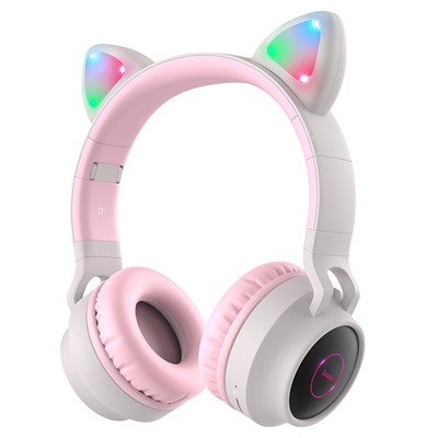 Bluetooth-наушники полноразмерные Hoco W27 (gray/pink)