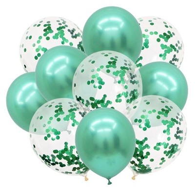 Воздушные шары "Конфетти" green, 10 шт