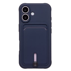 Чехол-накладка - SC304 c картхолдером для "Apple iPhone 16" (dark blue) (234449)