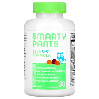 SmartyPants, Teen Guy Formula, Lemon Lime, Cherry, and Orange, 120 Gummies