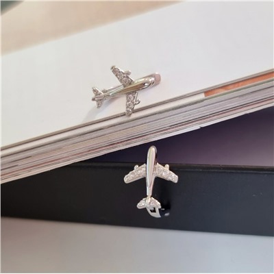 Серьги коллекция "Дубай" самолетики покрытие посеребрение, с фианитами, 251237, арт. 847.361