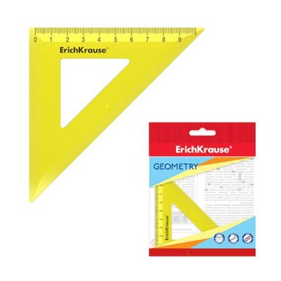 Треугольник  9 см х 45 градусов Neon желтый 49548 ErichKrause