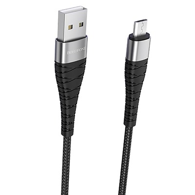 Кабель USB - micro USB Borofone BX32 Munificent  100см 2,4A  (black)