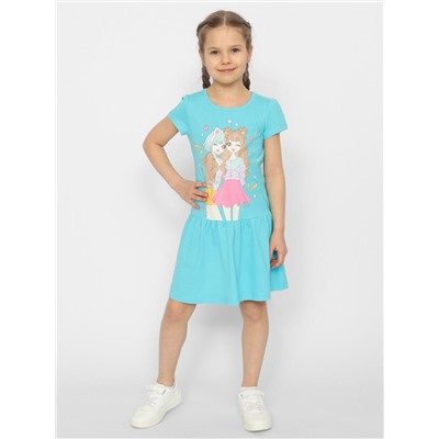 Платье для девочки Cherubino CSKG 63659-40 Бирюзовый