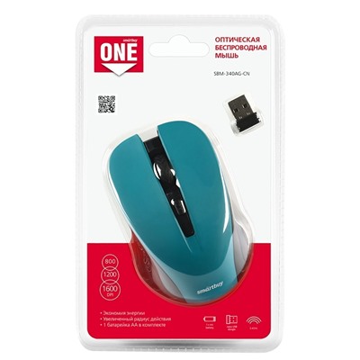 Мышь оптическая беспроводная Smart Buy SBM-340AG-CN ONE (turquoise)