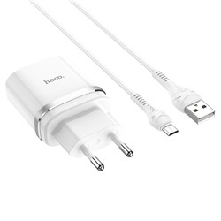 Адаптер Сетевой с кабелем Hoco C12Q QC3.0 (повр. уп.) USB 3A/18W (USB/Micro USB) (white)