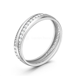 Кольцо из серебра с фианитами родированное с1-163р200