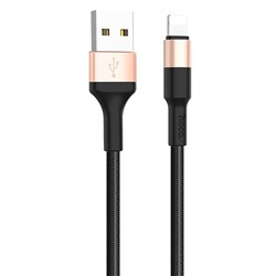 Кабель USB - Apple lightning Hoco X26 Xpress  100см 2,4A  (black/gold)