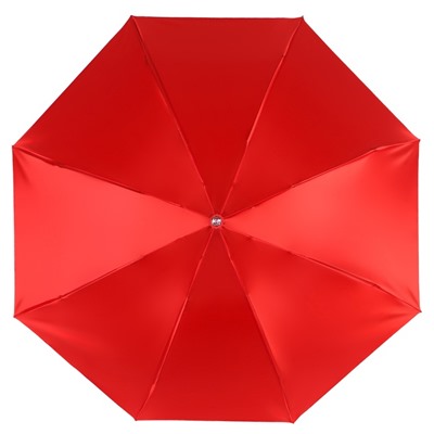 Зонт механический «Однотон», сатин, 4 сложения, 8 спиц, R = 49 см, цвет красный