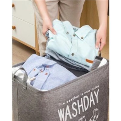 Корзина для вещей на завязках "Washday" коричневая