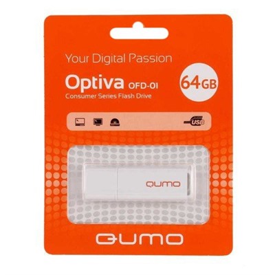 Флэш накопитель USB 64 Гб Qumo Optiva OFD-01 (white)