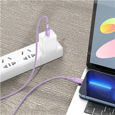 Кабель Type-C - Apple lightning Borofone BX90 PD (повр. уп.) 20W 100см 3A  (purple)