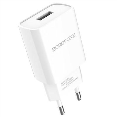 Адаптер Сетевой с кабелем Borofone BA20A Sharp USB 2,1A/10W (USB/Micro USB) (white)