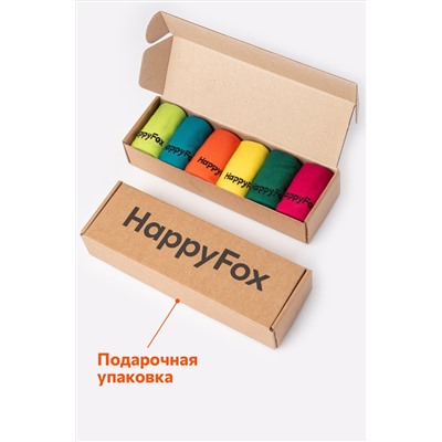 Набор женских носков 6 пар в подарочной коробке Happy Fox