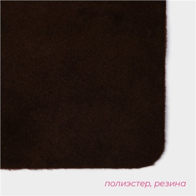 Коврик придверный влаговпитывающий Доляна, без окантовки, 40×60 см, цвет коричневый