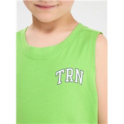 Майка с небольшим принтом с логотипом TRN зелёный