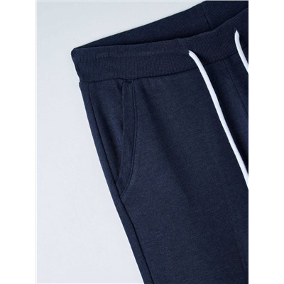 Легкие спортивные брюки из однотонной ткани Темно-синий меланж