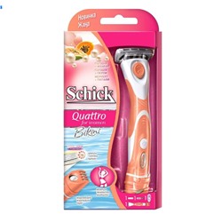 Станок для бритья Schick (Wilkinson Sword) QUATTRO Women Bikini(+1кассета)с триммером