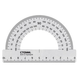 Транспортир 180 градусов 10 см металлический ТР-31662 Стамм