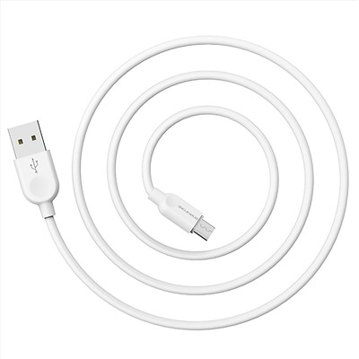 Кабель USB - micro USB Borofone BX14 (повр. уп)  100см 2,4A  (white)