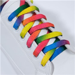 Шнурки для обуви, пара, плоские, 8 мм, 110 см, цвет «радужный»