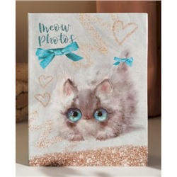 Фотоальбом 10х15 на 100 фотографий пластик. листы клепки "sweet kittens" Белый котенок FA 100.002-1