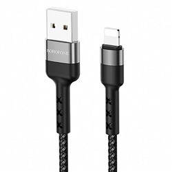 Кабель USB - Apple lightning Borofone BX34 Advantage (повр. уп)  100см 2,4A  (black)