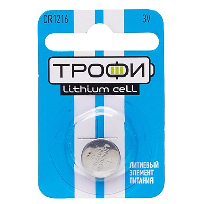 Элемент литиевый Трофи CR1216 ENERGY POWER Lithium (1-BL) (10/240)