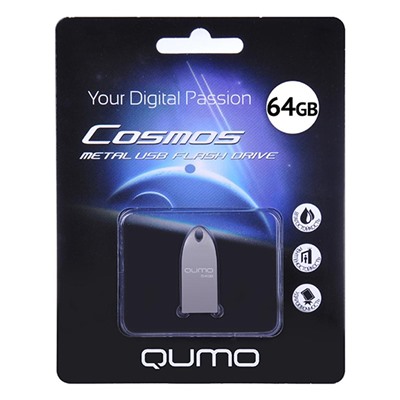 Флэш накопитель USB 64 Гб Qumo Cosmos (silver)