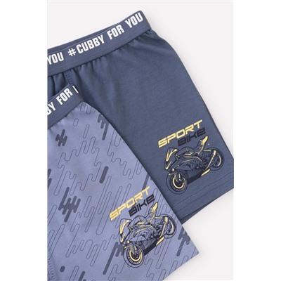 Трусы для мальчика Crockid КБ 1935-2 пыльно-голубой джинс, грозовая туча (штрихи)