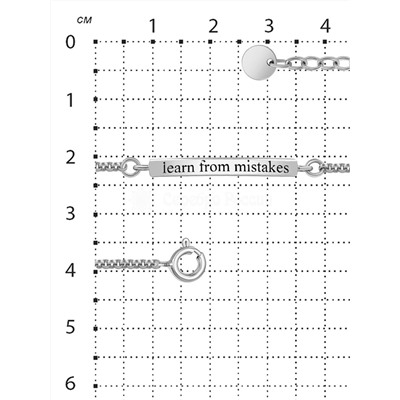 Браслет из серебра родированный - Learn from mistakes (учиться на ошибках)
