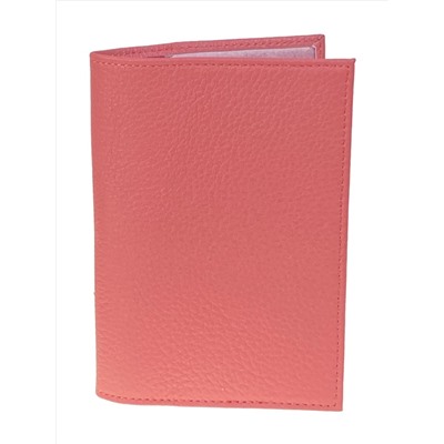 Обложка для паспорта из натуральной кожи, цвет розовый