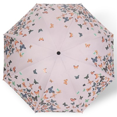 Зонт механический «Бабочки», с проявляющимся рисунком, эпонж, 4 сложения, 8 спиц, R = 49 см, цвет МИКС