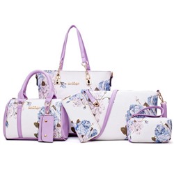 Комплект сумок из 6 предметов, арт А10, цвет:фиолетовый ОЦ