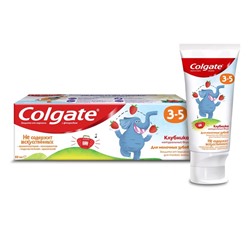 Зубная паста Colgate «Клубника», детская, от 3-5 лет, с фторидом, 60 мл